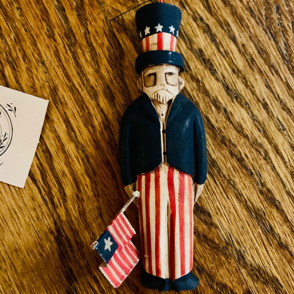 🇺🇸 Handcrafted wooden Uncle Sam ornament
